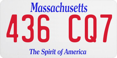 MA license plate 436CQ7