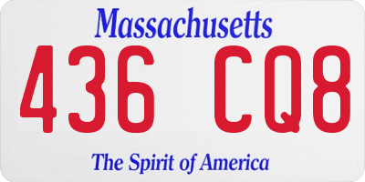 MA license plate 436CQ8