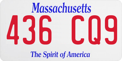 MA license plate 436CQ9
