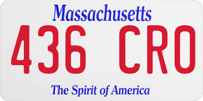 MA license plate 436CR0