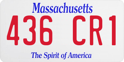 MA license plate 436CR1