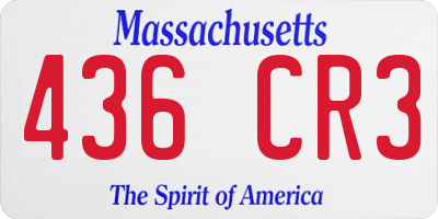 MA license plate 436CR3