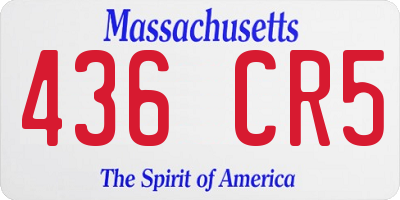 MA license plate 436CR5