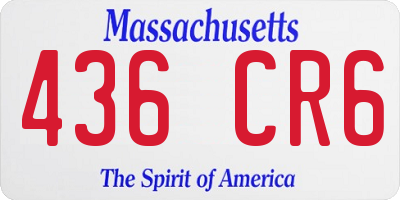 MA license plate 436CR6