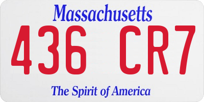 MA license plate 436CR7