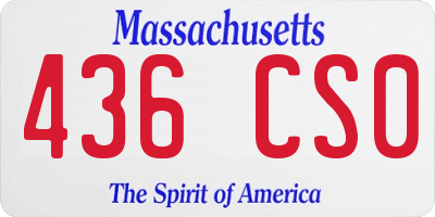 MA license plate 436CS0