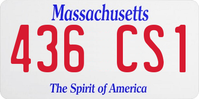 MA license plate 436CS1