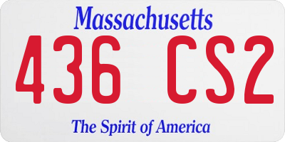 MA license plate 436CS2