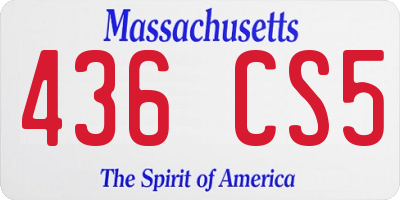 MA license plate 436CS5