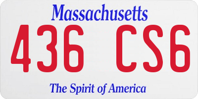 MA license plate 436CS6