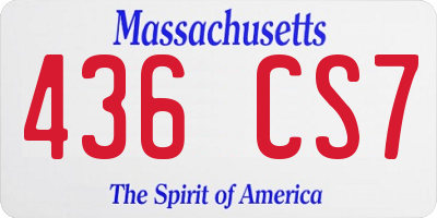 MA license plate 436CS7