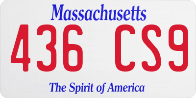 MA license plate 436CS9