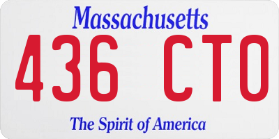 MA license plate 436CT0