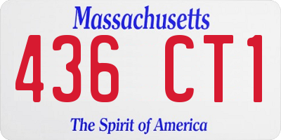 MA license plate 436CT1
