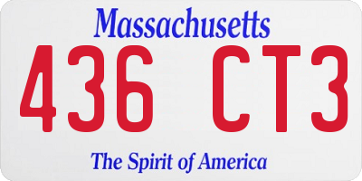 MA license plate 436CT3