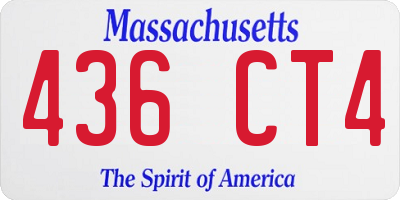 MA license plate 436CT4