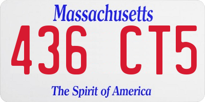 MA license plate 436CT5