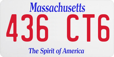 MA license plate 436CT6