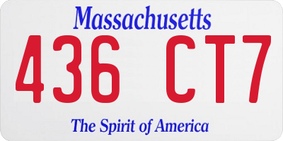 MA license plate 436CT7