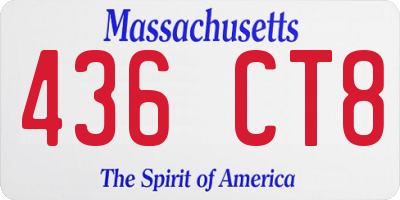 MA license plate 436CT8