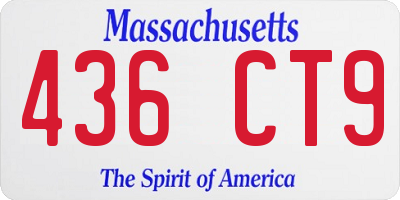 MA license plate 436CT9