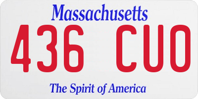 MA license plate 436CU0
