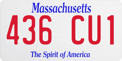 MA license plate 436CU1