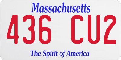 MA license plate 436CU2