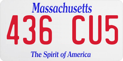 MA license plate 436CU5