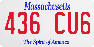 MA license plate 436CU6