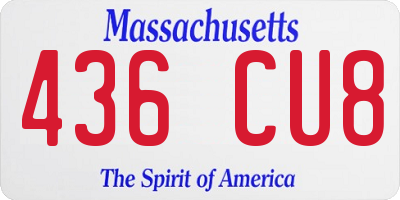 MA license plate 436CU8
