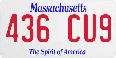 MA license plate 436CU9