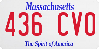 MA license plate 436CV0
