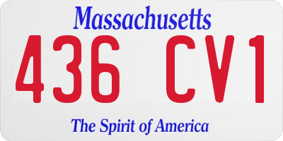 MA license plate 436CV1