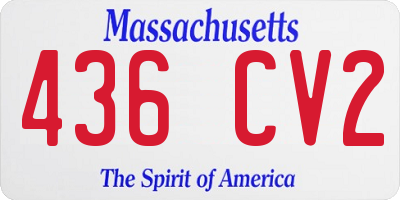 MA license plate 436CV2
