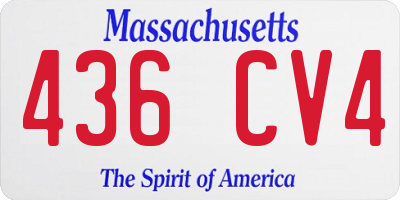 MA license plate 436CV4