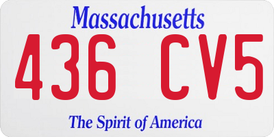 MA license plate 436CV5