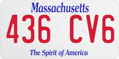 MA license plate 436CV6