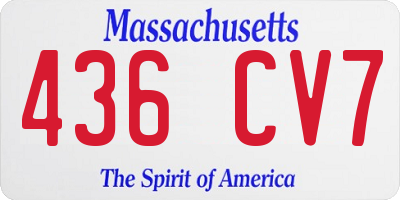 MA license plate 436CV7
