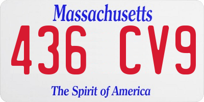 MA license plate 436CV9