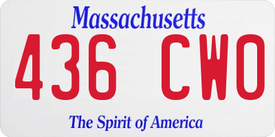 MA license plate 436CW0