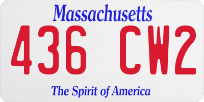 MA license plate 436CW2