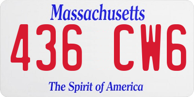 MA license plate 436CW6