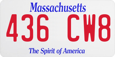 MA license plate 436CW8