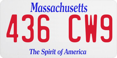 MA license plate 436CW9
