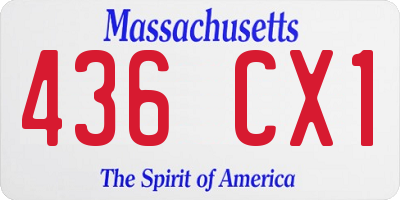 MA license plate 436CX1