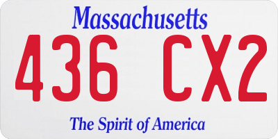 MA license plate 436CX2