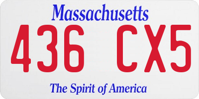 MA license plate 436CX5