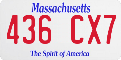 MA license plate 436CX7