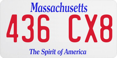 MA license plate 436CX8